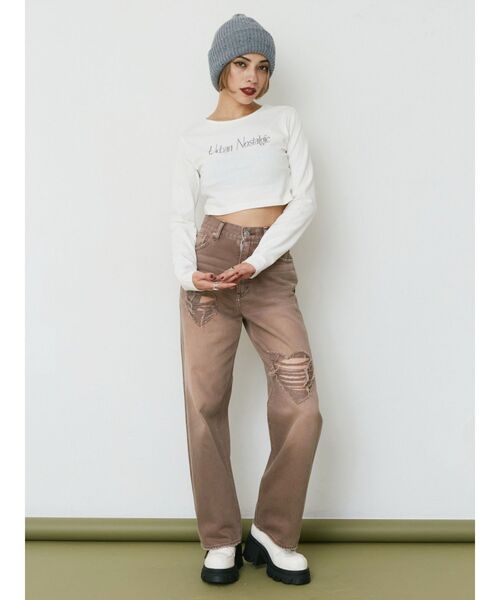 EVRIS（エヴリス）の「ダメージニット帽（ニットキャップ/ビーニー・レディース・ブラック/グレー・FREE）」の5枚目の写真