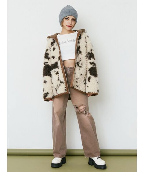 EVRIS（エヴリス）の「ダメージニット帽（ニットキャップ/ビーニー・レディース・ブラック/グレー・FREE）」の6枚目の写真