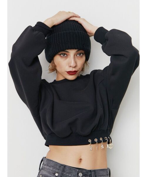 EVRIS（エヴリス）の「ダメージニット帽（ニットキャップ/ビーニー・レディース・ブラック/グレー・FREE）」の9枚目の写真