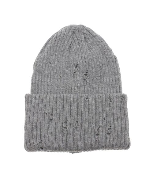 EVRIS（エヴリス）の「ダメージニット帽（ニットキャップ/ビーニー・レディース・ブラック/グレー・FREE）」の15枚目の写真