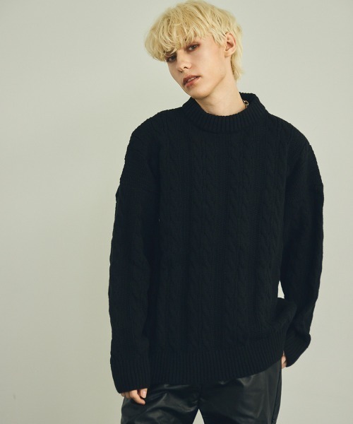 セール】オーバーサイズケーブルニットセーター（ニット/セーター