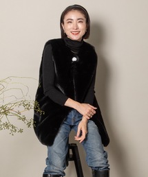 MHBG TOKYO | ダイヤモチーフ　リッチファー ロングベスト(ベスト)