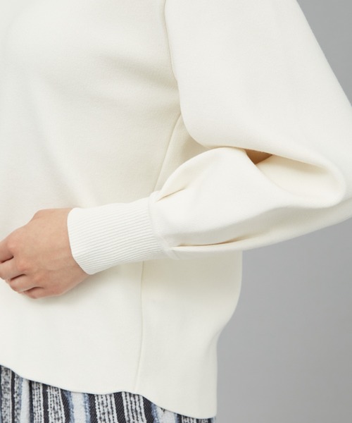 qualite（カリテ）の「リブスムースVネックニット（シャツ/ブラウス・レディース・チャコールグレー/スモークピンク/アイボリー/セージグリーン・フリー）」の18枚目の写真