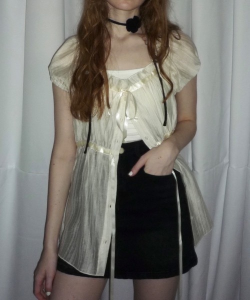 SHAGGIE（シャギー）の「シアーストライプチュニックブラウス（シャツ/ブラウス・レディース・ホワイト/ピンク/ブラック・FREE）」の2枚目の写真