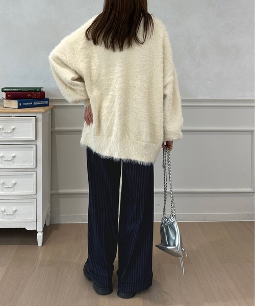 kutir(クティール)の「ワイドストレートスラックスパンツ(スラックス・レディース・グレー系その他2/ネイビー×ホワイト/ブラック×ホワイト/ブラック/チャコールグレー・マルチサイズ)」の18枚目の写真