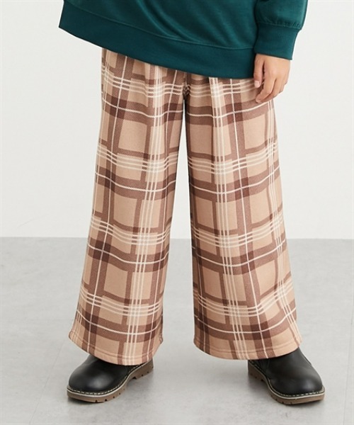 QUNTSTYLE(キュントスタイル)の「裏起毛 ワイドパンツ(その他パンツ・キッズ・ネイビー/ベージュ/ブラック/カーキ/ベージュ系/グリーン系/ブラック系・100/110/120/130/140/150/160)」の1枚目の写真