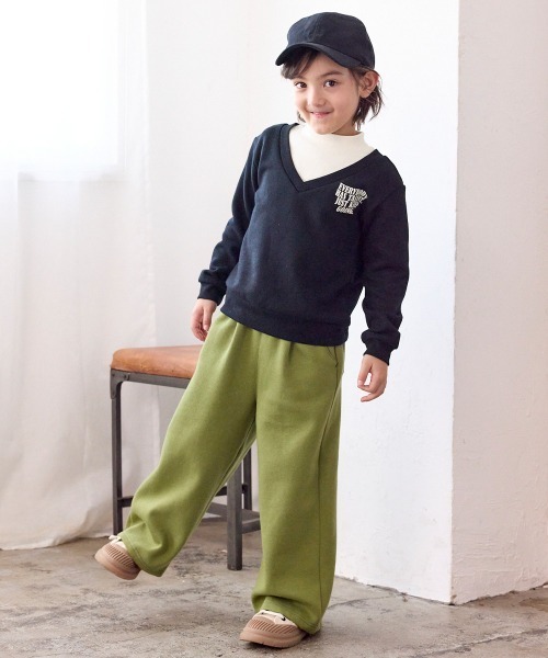 QUNTSTYLE(キュントスタイル)の「裏起毛 ワイドパンツ(その他パンツ・キッズ・ネイビー/ベージュ/ブラック/カーキ/ベージュ系/グリーン系/ブラック系・100/110/120/130/140/150/160)」の8枚目の写真