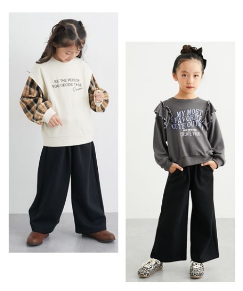 QUNTSTYLE(キュントスタイル)の「裏起毛 ワイドパンツ(その他パンツ・キッズ・ネイビー/ベージュ/ブラック/カーキ/ベージュ系/グリーン系/ブラック系・100/110/120/130/140/150/160)」の10枚目の写真