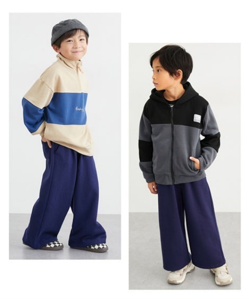 QUNTSTYLE(キュントスタイル)の「裏起毛 ワイドパンツ(その他パンツ・キッズ・ネイビー/ベージュ/ブラック/カーキ/ベージュ系/グリーン系/ブラック系・100/110/120/130/140/150/160)」の11枚目の写真