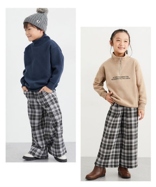 QUNTSTYLE(キュントスタイル)の「裏起毛 ワイドパンツ(その他パンツ・キッズ・ネイビー/ベージュ/ブラック/カーキ/ベージュ系/グリーン系/ブラック系・100/110/120/130/140/150/160)」の18枚目の写真