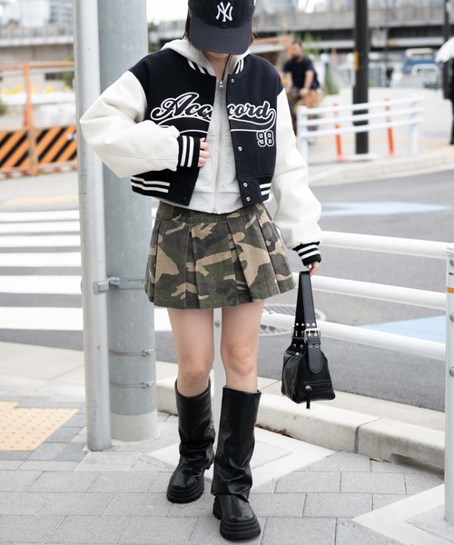 WEGO（ウィゴー）の「WEGO/スタジアムロゴショートスタジャン（スタジャン・レディース・ブラック系その他/グリーン/ブラック/ワイン・FREE）」の14枚目の写真