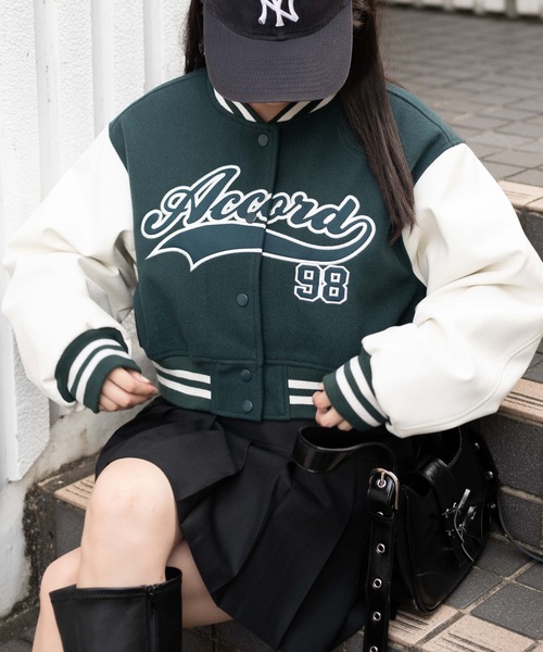 セール】WEGO/スタジアムロゴショートスタジャン（スタジャン