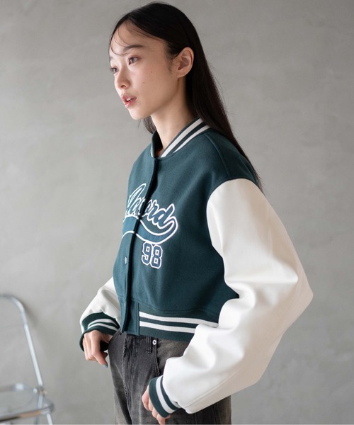 WEGO（ウィゴー）の「WEGO/スタジアムロゴショートスタジャン（スタジャン・レディース・ブラック系その他/グリーン/ブラック/ワイン・FREE）」の18枚目の写真