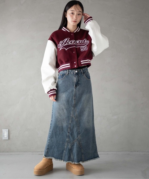 WEGO（ウィゴー）の「WEGO/スタジアムロゴショートスタジャン（スタジャン・レディース・ブラック系その他/グリーン/ブラック/ワイン・FREE）」の22枚目の写真