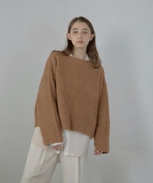 MINERTE | 【MINERTE】boat neck loop yarn knit pullover / ボートネックループヤーンニット(ニット/セーター)