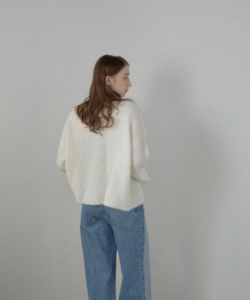 MINERTE（ミネルテ）の「【MINERTE】boat neck loop yarn knit pullover / ボートネックループヤーンニット（ニット/セーター・レディース・ピンク/オフホワイト/ライトブラウン・FREE）」の9枚目の写真
