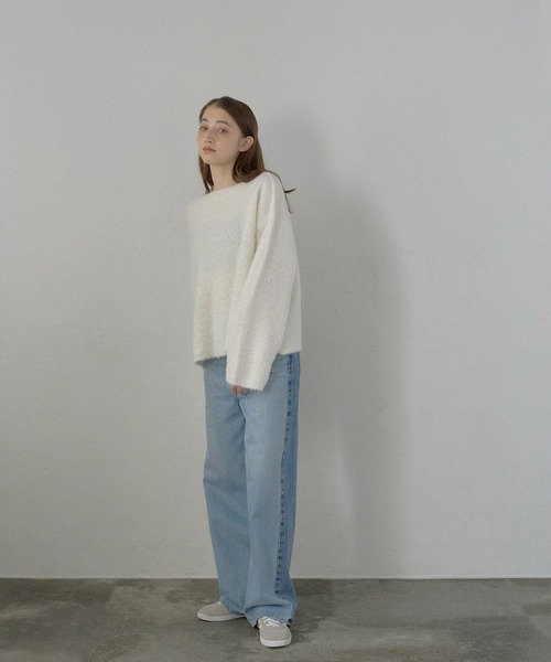 MINERTE（ミネルテ）の「【MINERTE】boat neck loop yarn knit pullover / ボートネックループヤーンニット（ニット/セーター・レディース・ピンク/オフホワイト/ライトブラウン・FREE）」の12枚目の写真