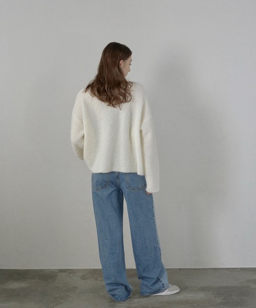 MINERTE（ミネルテ）の「【MINERTE】boat neck loop yarn knit pullover / ボートネックループヤーンニット（ニット/セーター・レディース・ピンク/オフホワイト/ライトブラウン・FREE）」の13枚目の写真