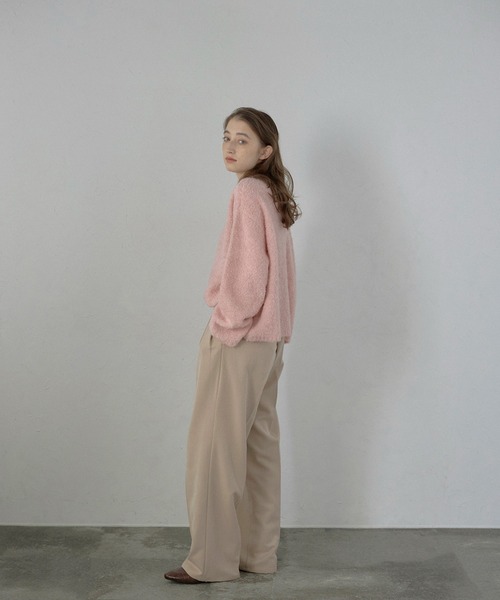 ニット セーター 「MINERTE」boat neck loop yarn knit pullover / ボートネックループヤーンニット レディース MINERTE】boat neck loop yarn knit pullover / ボートネック