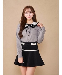 フリルカラーニットトップス