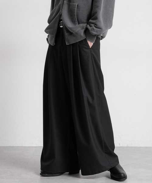 【WEB限定】TRストレッチ/スーパーワイドタックスラックス(スラックス)|RAGEBLUE(レイジブルー)