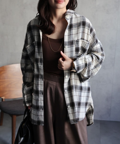 AP STUDIO 2万円 オンブレ チェック シャツ　コットン　オーバーサイズ AP STUDIO 2万円 オンブレ チェック シャツ コットン オーバーサイズ