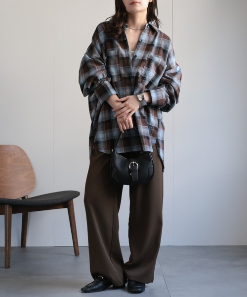 セール】オンブレチェックオーバーシャツ / ネルシャツ（シャツ