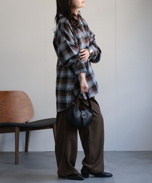 セール】オンブレチェックオーバーシャツ / ネルシャツ（シャツ