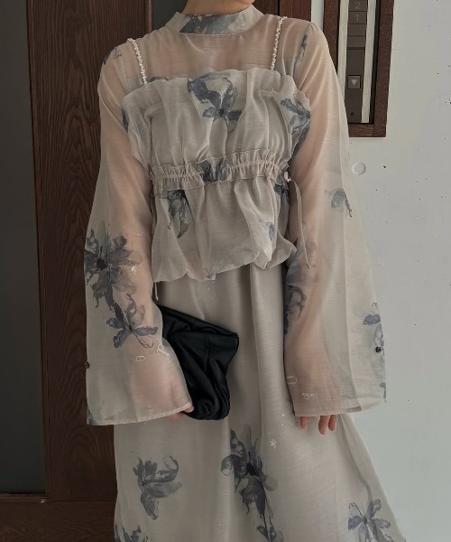 pearl shoulder camisole set 【WILLFULLY】 WILLFULLY official web store（ウィルフリーコウシキツウハン