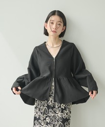 Shelly island（シェリーアイランド）の「ダブルジップペプラムカーデ（カーディガン/ボレロ）」