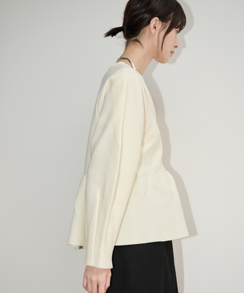 Shelly island（シェリーアイランド）の「ダブルジップペプラムカーデ（カーディガン/ボレロ・レディース・ホワイト/ブラック・FREE）」の3枚目の写真