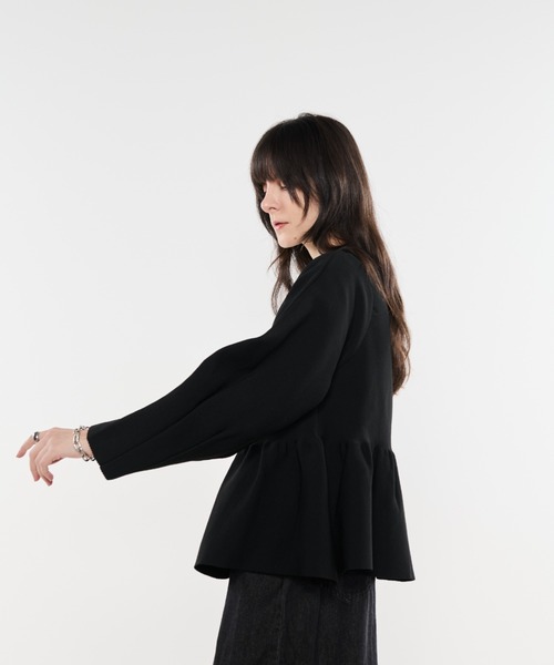 Shelly island（シェリーアイランド）の「ダブルジップペプラムカーデ（カーディガン/ボレロ・レディース・ホワイト/ブラック・FREE）」の7枚目の写真