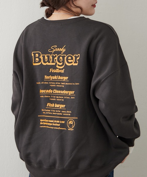 continuer de NICE CLAUP（コンティニューデナイスクラップ）の「ｵﾊﾞｹﾌﾟﾘﾝﾄｽｳｪｯﾄ（スウェット・レディース・ブラウン/スミクロ/アイボリー/グレー・FREE）」の11枚目の写真