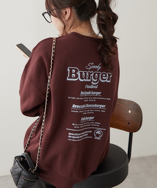 continuer de NICE CLAUP（コンティニューデナイスクラップ）の「ｵﾊﾞｹﾌﾟﾘﾝﾄｽｳｪｯﾄ（スウェット・レディース・ブラウン/スミクロ/アイボリー/グレー・FREE）」の16枚目の写真