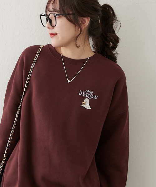 continuer de NICE CLAUP（コンティニューデナイスクラップ）の「ｵﾊﾞｹﾌﾟﾘﾝﾄｽｳｪｯﾄ（スウェット・レディース・ブラウン/スミクロ/アイボリー/グレー・FREE）」の15枚目の写真