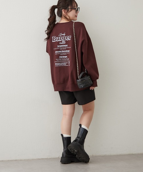 continuer de NICE CLAUP（コンティニューデナイスクラップ）の「ｵﾊﾞｹﾌﾟﾘﾝﾄｽｳｪｯﾄ（スウェット・レディース・ブラウン/スミクロ/アイボリー/グレー・FREE）」の20枚目の写真