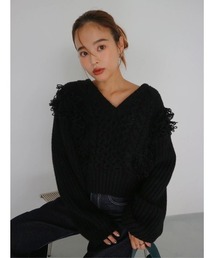 TRUNC88ニット Glitter Mesh Zip Cardigan / TRUNC 88（トランクエイティー
