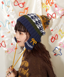 CIAOPANIC | 【Me＋Me/ミープラスミー】ポンポン付き紐付きニット帽(キャップ)