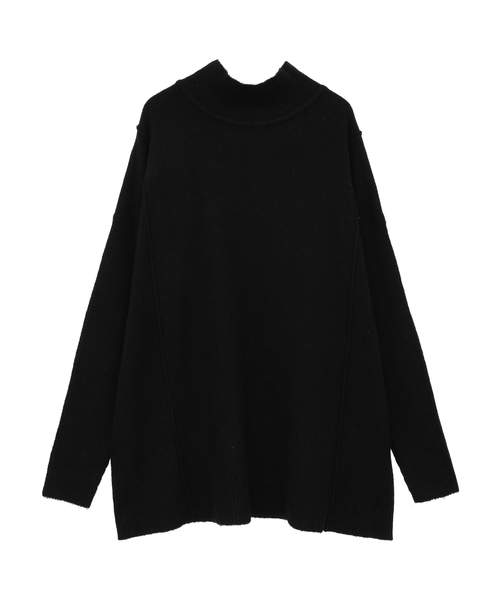 MELROSE claire(メルローズ クレール)の「ボトルネックチュニック(ニット/セーター・レディース・モカ/アイボリー/ブルーグリーン/ブラック・FREE)」の2枚目の写真