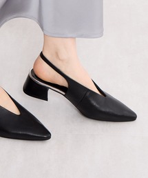 【Made in Japan】【HIMIKO】Vカットスリングバックパンプス/651504