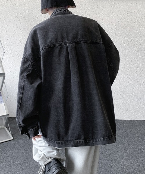 link lot(リンクロット)の「ルーズシルエットデニムジャケット(デニムジャケット・メンズ・ブルー/ブラック・L/M)」の6枚目の写真