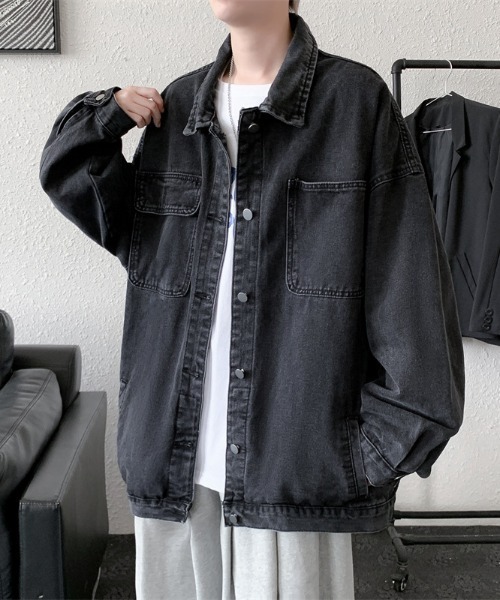 link lot(リンクロット)の「ルーズシルエットデニムジャケット(デニムジャケット・メンズ・ブルー/ブラック・L/M)」の7枚目の写真