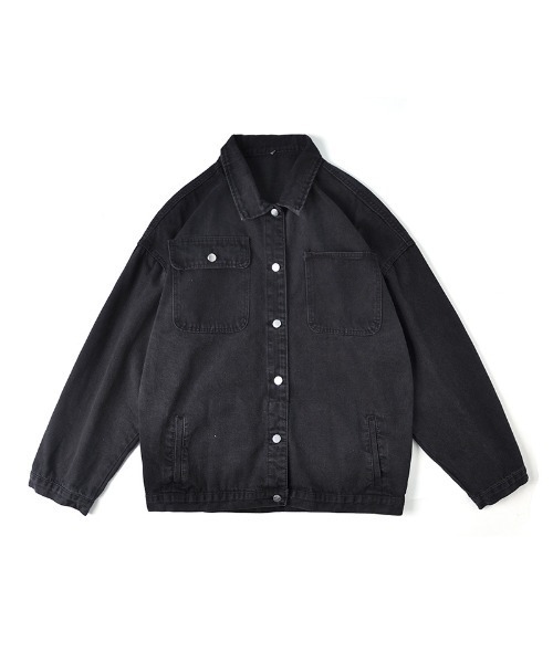 link lot(リンクロット)の「ルーズシルエットデニムジャケット(デニムジャケット・メンズ・ブルー/ブラック・L/M)」の3枚目の写真