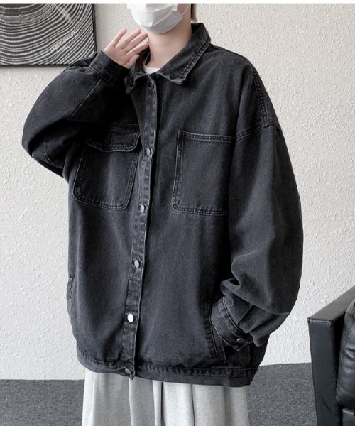 link lot(リンクロット)の「ルーズシルエットデニムジャケット(デニムジャケット・メンズ・ブルー/ブラック・L/M)」の5枚目の写真