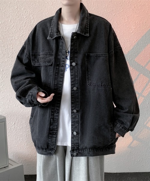 link lot(リンクロット)の「ルーズシルエットデニムジャケット(デニムジャケット・メンズ・ブルー/ブラック・L/M)」の9枚目の写真