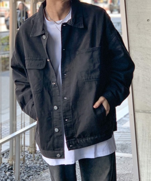 link lot(リンクロット)の「ルーズシルエットデニムジャケット(デニムジャケット・メンズ・ブルー/ブラック・L/M)」の16枚目の写真