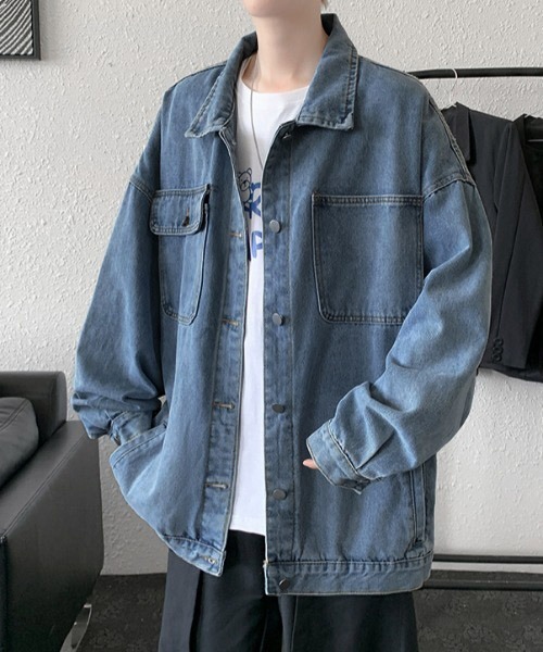 link lot(リンクロット)の「ルーズシルエットデニムジャケット(デニムジャケット・メンズ・ブルー/ブラック・L/M)」の17枚目の写真