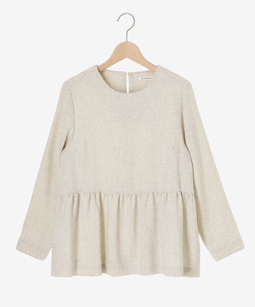 le.coeur blanc（ルクールブラン）の「ツィードペプラムノーカラーブラウス（シャツ/ブラウス・レディース・ホワイト系その他・38）」の2枚目の写真