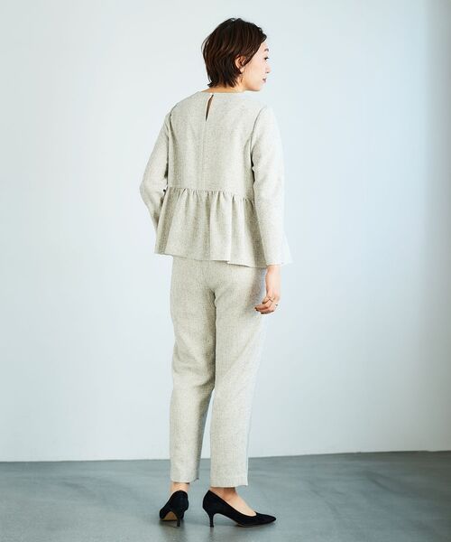 le.coeur blanc（ルクールブラン）の「ツィードペプラムノーカラーブラウス（シャツ/ブラウス・レディース・ホワイト系その他・38）」の12枚目の写真