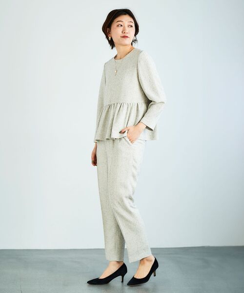 le.coeur blanc（ルクールブラン）の「ツィードペプラムノーカラーブラウス（シャツ/ブラウス・レディース・ホワイト系その他・38）」の13枚目の写真